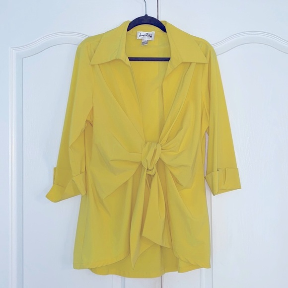 Joseph Ribkoff, size 16, lemon yellow wrap. - Picture 2 of 6